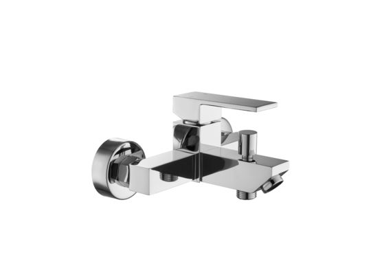 Modern Wall Mounted Shower Mixer Taps Chrome Finish For Bathroom