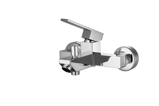 Modern Wall Mounted Shower Mixer Taps Chrome Finish For Bathroom