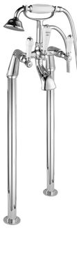 Chrome Finish Bath Tub Shower Faucet , Floor Standing Bath Shower Mixer Tap