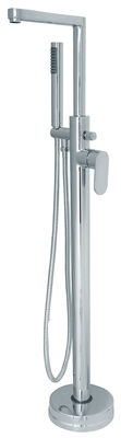 Polished Freestanding Brass Bath Taps , Bathtub Shower Mixer Faucet