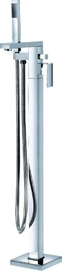 Freestanding Tub And Shower Faucet , Brass Floor Standing Bath Mixer Tap