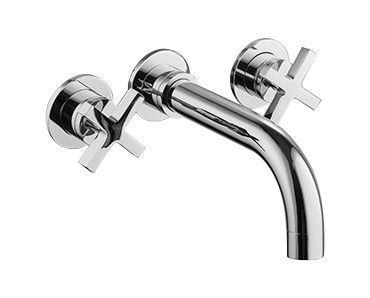 Chrome Finish Concealed Basin Mixer Tap Polished with Double Handles