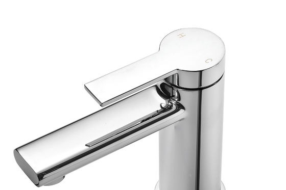 Single Handle Polished Basin Mixer Taps For Basin & Bathroom T9762W