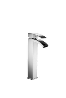 High Rise Chrome Finish Brass Basin Mixer Taps For Bathroom T8322L