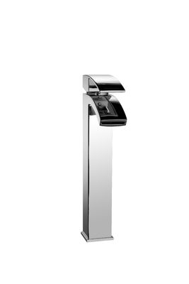 High Rise Chrome Finish Brass Basin Mixer Taps For Bathroom T8322L