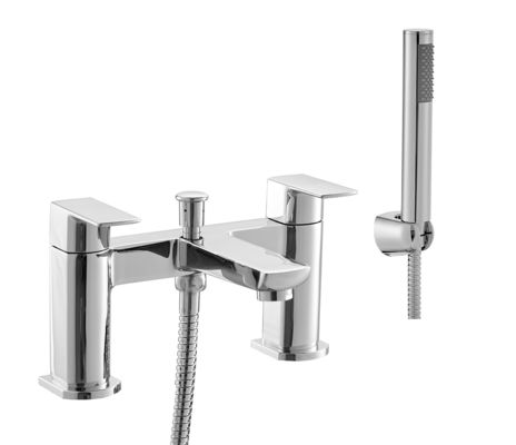 Two Handle Shower Faucet Taps , Modern Polished Brass Bathroom Taps
