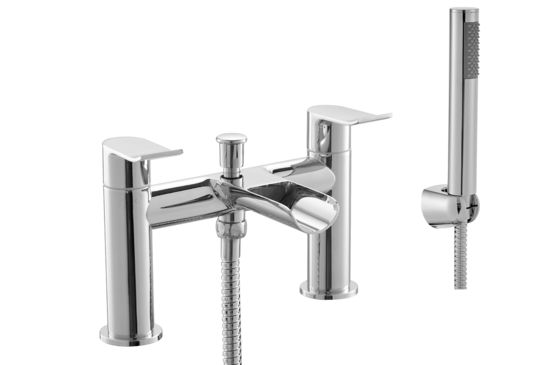 Polished Bath Shower Mixer Taps / Modern Brass Shower Faucet