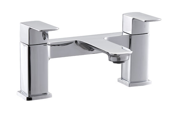 2 Handle Bathroom Faucet Taps / Modern Brass Bath And Shower Taps