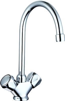 Simple Design Dual Handle Kitchen Faucet Taps / Modern Kitchen Sink Mixer Taps