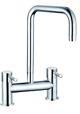 Contemporary Double Handle Brass Kitchen Mixer Taps For Kitchen T81026