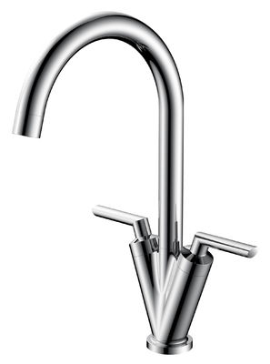 Double Handle Brass Kitchen Mixer Taps With Single Hole T81011