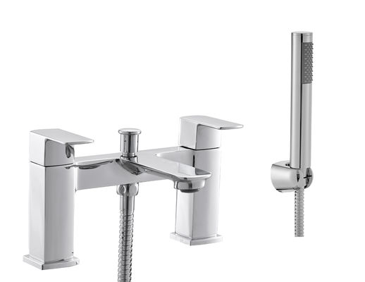 Luxurious Bath Shower Mixer Tap Chrome Finish With Two Handles