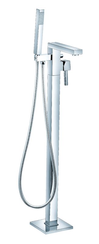 Freestanding Tub And Shower Faucet , Brass Floor Standing Bath Mixer Tap
