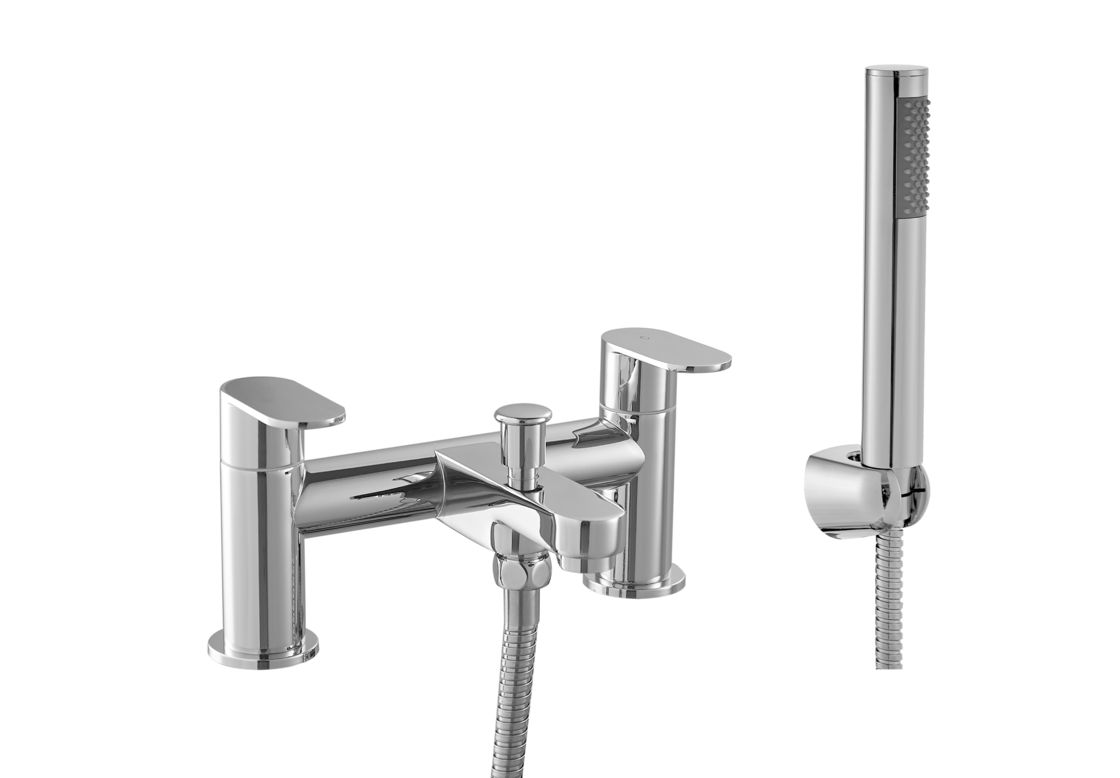 Double Handle Bathroom Faucet Mixer Taps / Contemporary Bath Tap And Shower Mixer