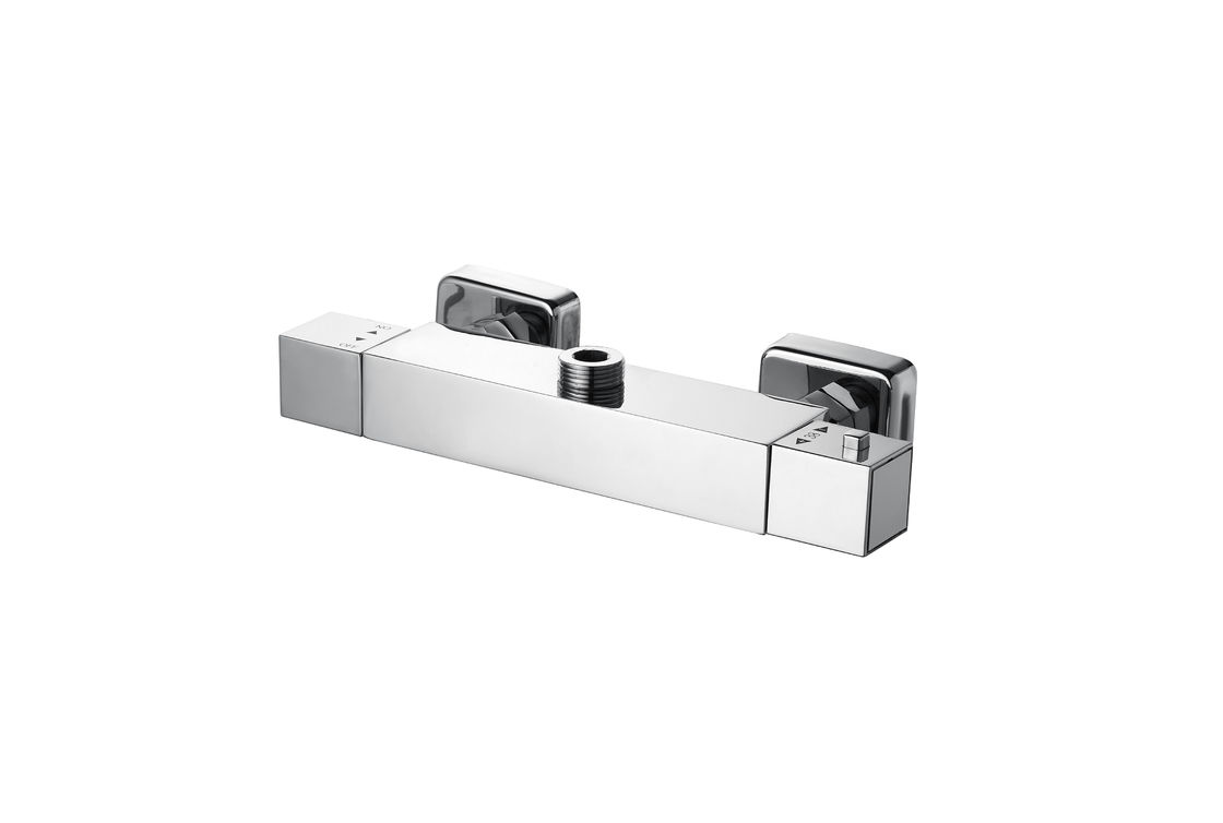 Simple Design Thermostatic Kitchen Tap Chrome Finish With Two Handles