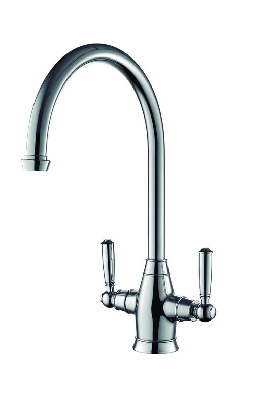 Double Handle Kitchen Mixer Taps Polished With Chrome Finish T81069