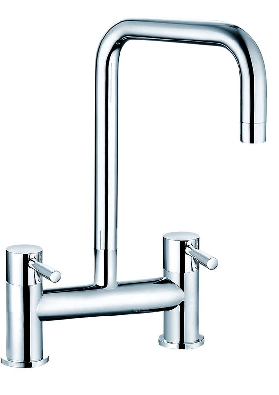 Contemporary Double Handle Brass Kitchen Mixer Taps For Kitchen T81026