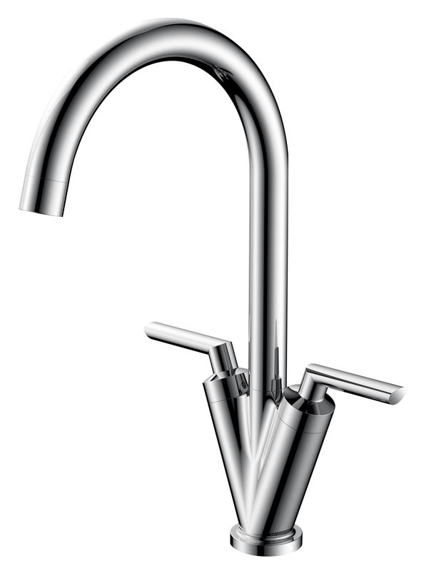 Double Handle Brass Kitchen Mixer Taps With Single Hole T81011