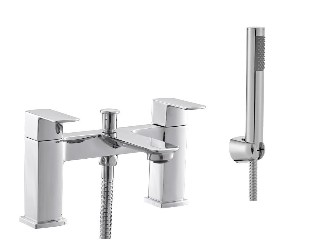 Luxurious Bath Shower Mixer Tap Chrome Finish With Two Handles
